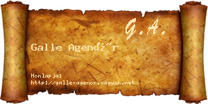 Galle Agenór névjegykártya